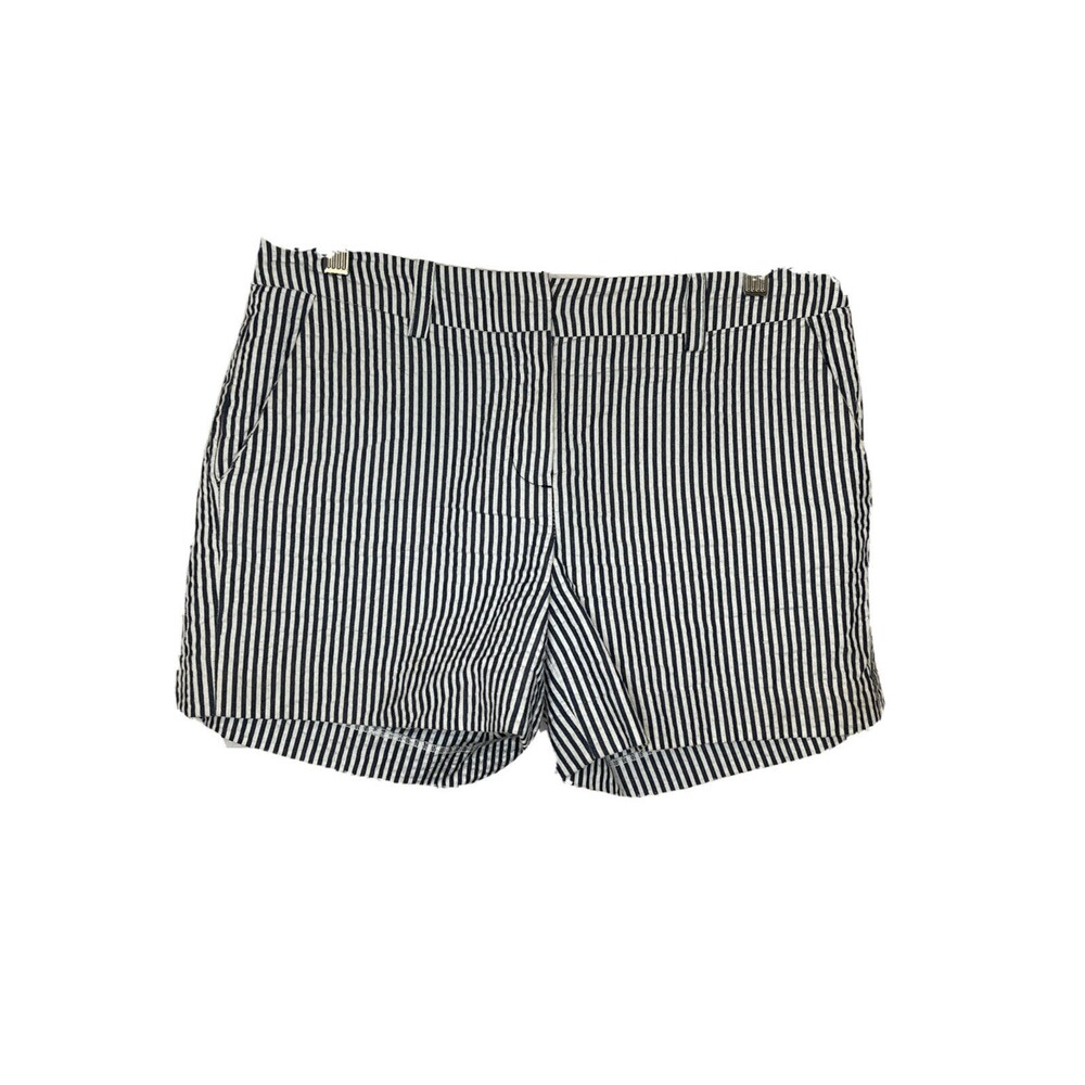 Sandro Paris Gray White striped Shorts Womens sz 6 casual cotton
